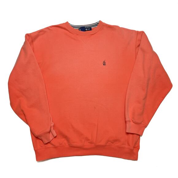 Nautica Vintage Crewneck Sweatshirt Orange Sailboat Logo Embroidered Men's Large - Picture 1 of 7